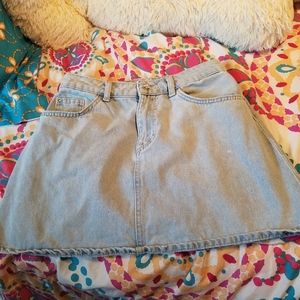 Light Wash Denim Mini Skirt